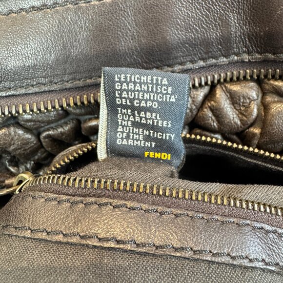 Fendi Large Bubble Leather Chef Shopper Tote Bag, Brown - Picture 6 of 16